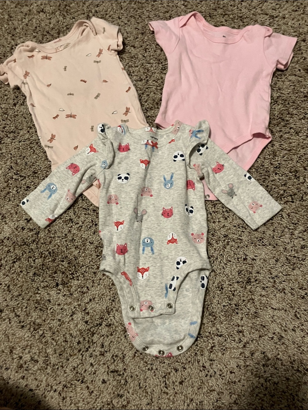 Baby Girls Long/short Sleeve set of 3  Bodysuits